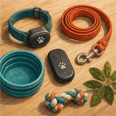 Useful feeding and travel kit for dogs