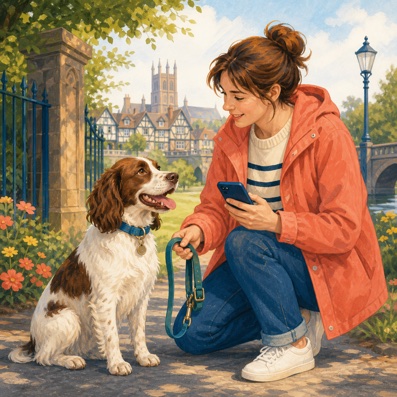 A dog safely reunited with its owner